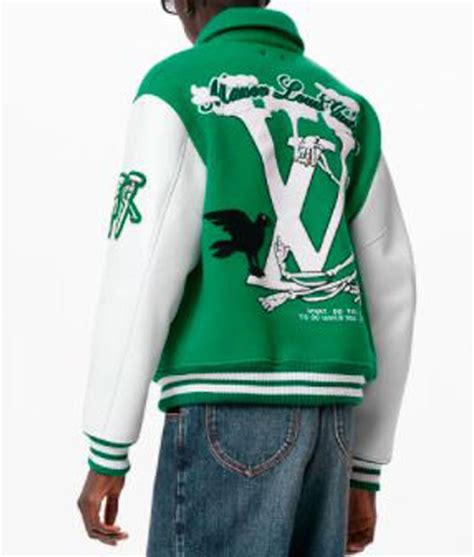 lv green varsity jacket|louis vuitton bunny jacket.